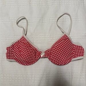 Strawberry Milk Mob Red and White Gingham Bra